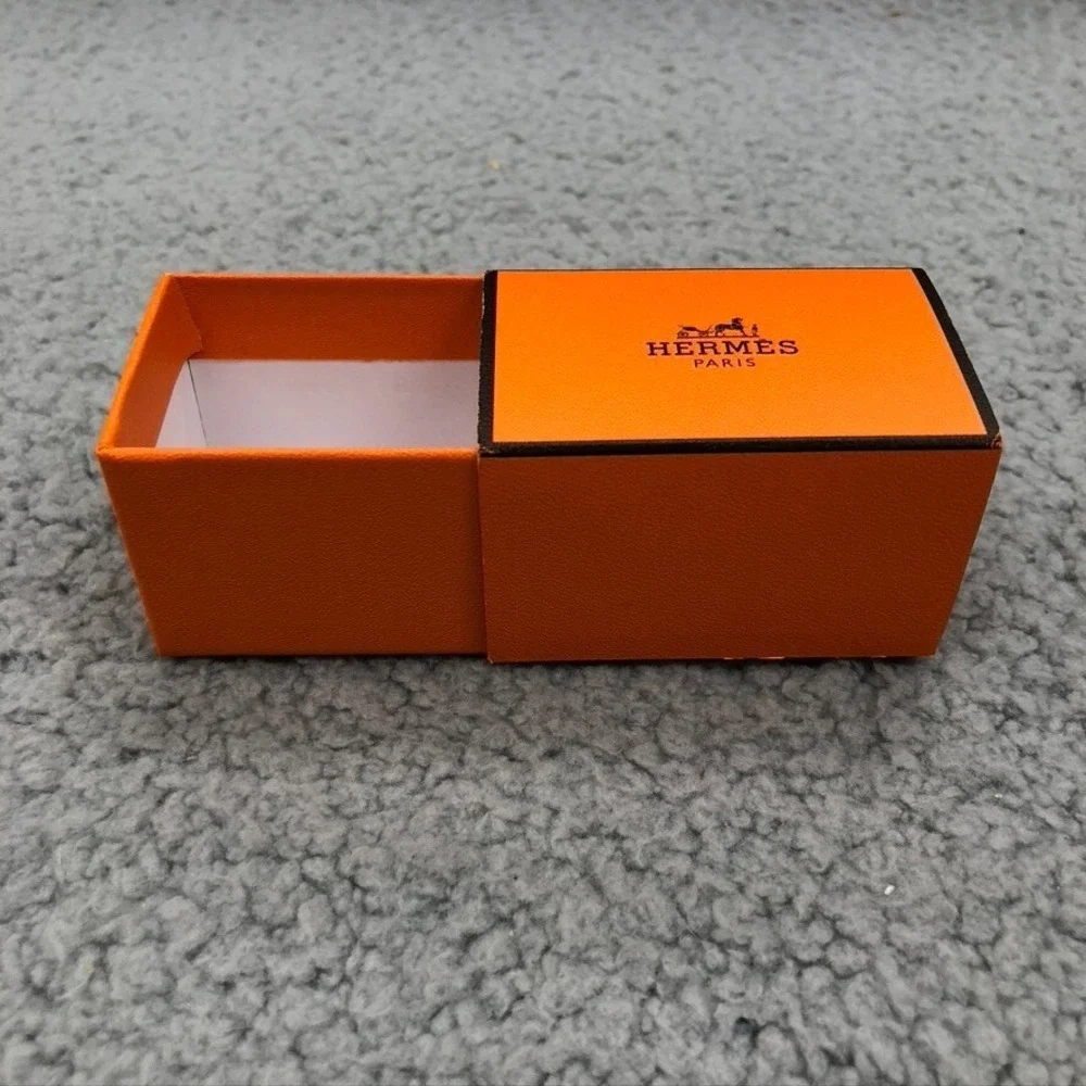 Authentic Hermes Orange Gift Box Empty Rectangle Storage 2.5x1.5x1.5 Small